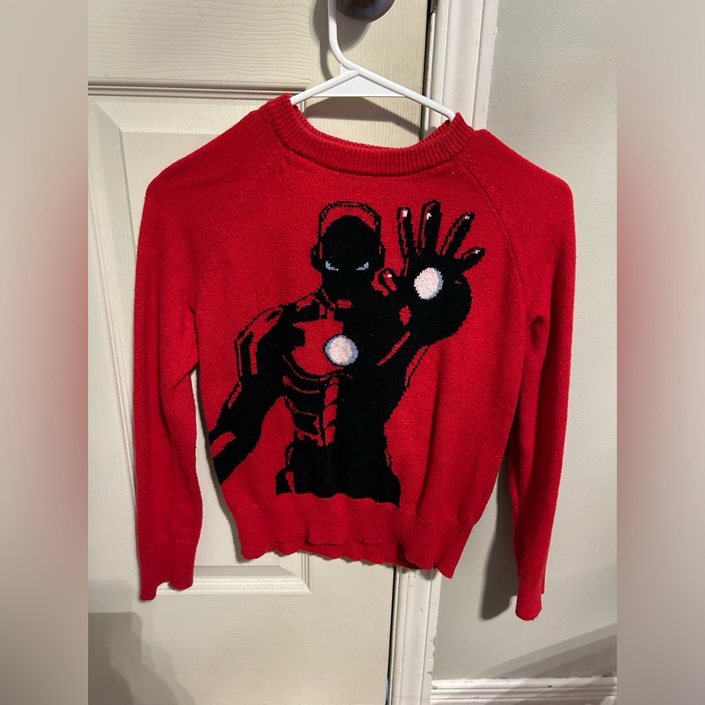 Marvel Iron man knitted sweater. Red and black. Children’s M (8). Boys. Used.